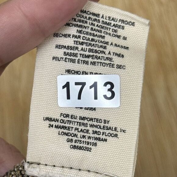 Free People Pants Sz 2 Plaid Checkered Kick Flare Cropped Knit 70s Hippie Retro - Picture 6 of 15